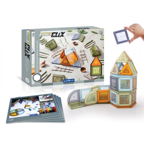 guidecraft磁力裸色實心積木-70件