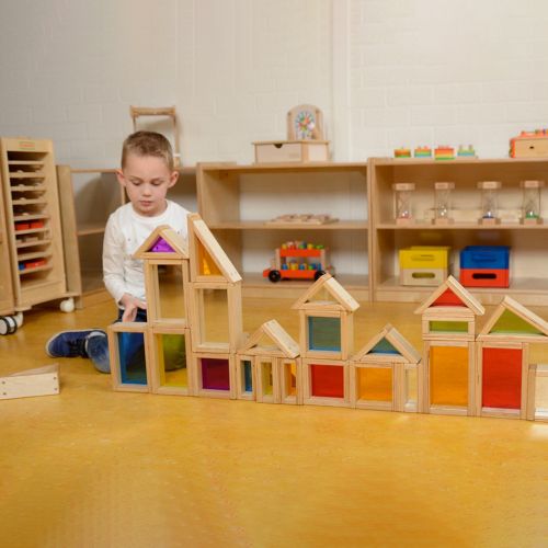 masterkidz巨型彩色、鏡面、空心透視積木-51件